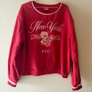 New York City, Red Sweatshirt, strawberry shortcake, size XL, new without tags